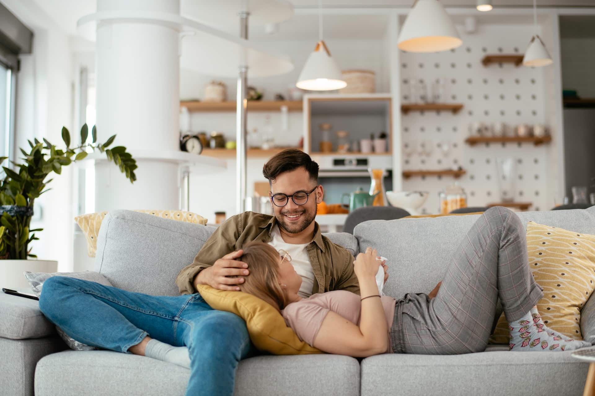 couple in living room